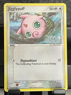 Jigglypuff - 53/100 - Pokemon Crystal Guardians Reverse Holo Card MP - Image 1