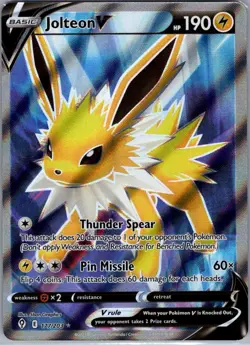 Jolteon V (Full Art) 177/203 SWSH07: Evolving Skies - Pokemon Card - NM - Image 1