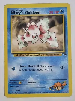 Misty’s Goldeen 20/132 Gym Heroes Rare Unlimited Pokemon Card LP - Image 1