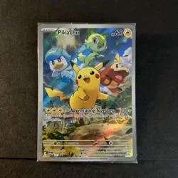 Pikachu SVP027 Illustration Rare Black Star Promo Pokemon Card Sealed - Image 1