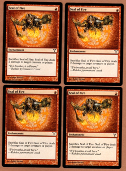 MTG Magic The Gathering 4x Seal of Fire - Dissension (DIS) Red Enchantment NM - Image 1