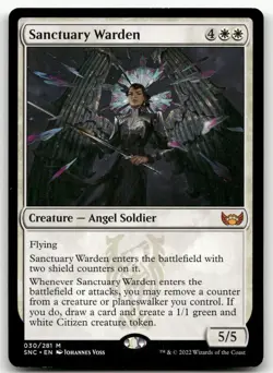 Sanctuary Warden #30 (NM) Streets New Capenna SNC Magic MTG - Image 1