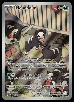 Houndour 204/197 Holo Illustration Rare Obsidian Flames Pokemon Card - Image 1
