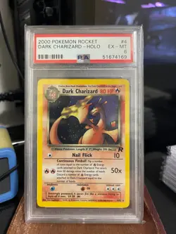 PSA 6 EX-MT 2000 POKEMON ROCKET UNLIMITED #4 DARK CHARIZARD-HOLO - Image 1