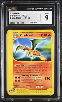 CGC 9 MINT Charizard 2002 Expedition 40/165 Pokemon Card - Image 1