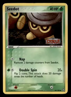 Seedot 60/108 Common Power Keepers Pokemon Reverse Holo Moderately Played - Image 1