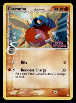 Carvanha 61/110 Common Holon Phantoms Pokemon Reverse Holo Lightly Played - Image 1