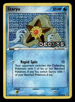 Staryu 77/107 Common Deoxys Pokemon Reverse Holo Moderately Played - Image 1