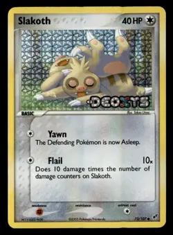 Slakoth 73/107 Common Deoxys Pokemon Reverse Holo Moderately Played - Image 1