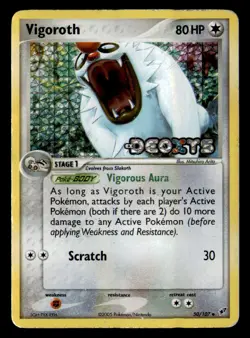 Vigoroth 50/107 Uncommon Deoxys Pokemon Reverse Holo Heavily Played - Image 1