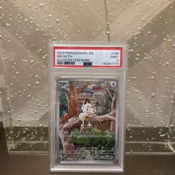 2025 MEOWTH ILLUSTRATION RARE IR FULL ART PHANTASMAL FLAMES POKEMON PSA 9 #106 - Image 1