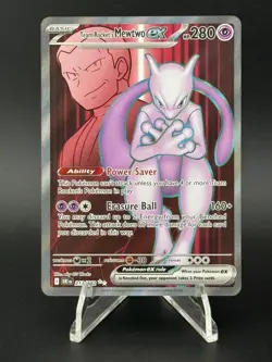 Team Rocket's Mewtwo ex 213/182 Ultra Rare Destined Rivals Pokemon TCG - Image 1