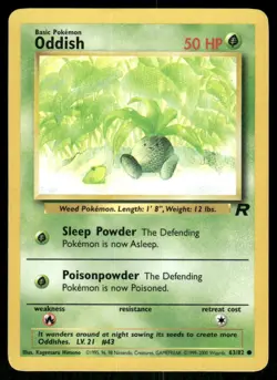 Oddish 63/82 Common Team Rocket Pokemon Unlimited LP - Image 1
