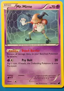 Pokemon - Mr. Mime 47/116 - BW Plasma Freeze - RARE - Vintage 2013 - LP - Image 1