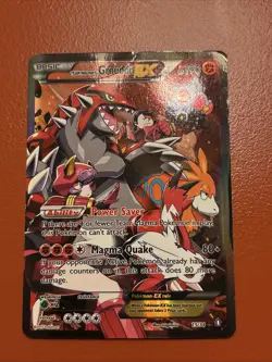 Pokemon TCG Team Magma's Groudon EX Holo Full Art Rare DAMAGE - Image 1