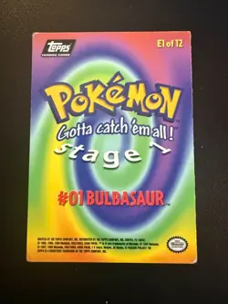 Topps Black Logo Pokemon Bulbasaur E1 of 12 Non Holo HP - Image 2