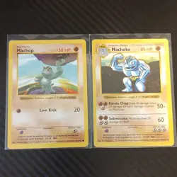 Pokemon Machop 52/102 Machoke 34/102 Lot of 2 English TCG Base Set shadowless - Image 1