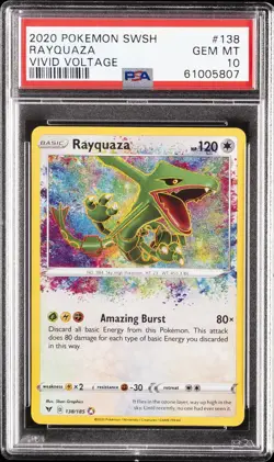 2020 POKEMON SWORD & SHIELD VIVID VOLTAGE #138 RAYQUAZA PSA 10 - Image 1