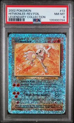 Hitmonlee Reverse Holo #13 2002 Pokemon Legendary Coll. PSA 8 - Image 1