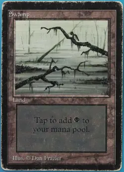 Swamp (C Dark) Beta VHP/DAMAGED Basic Land MAGIC CARD (ID# 518461) ABUGames - Image 1
