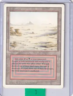 Badlands * Revised Edition MTG - Damaged - Image 1