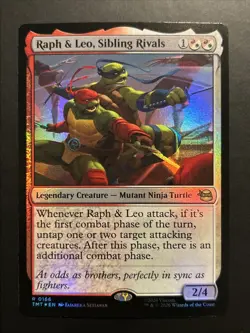 Magic The Gathering TMNT #166 Raph & Leo, Sibling Rivals Foil NM - Image 1