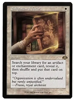 MTG Dominaria Remastered Enlightened Tutor (Retro Frame) MINT/NM x1 - Image 1