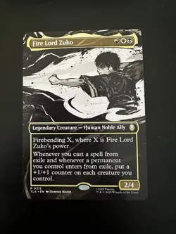 Rare 0315 Fire Lord Zuko Borderless Avatar: The Last Airbender Non-Foil - Image 1