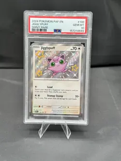 Pokemon TCG Paldean Fates Jigglypuff 198/091 Shiny Rare Holo English PSA 10 - Image 1