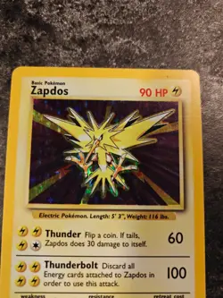 VTG 1999 Pokemon TCG Zapdos Base Set Holo 16/102 LP WOTC Rare Card - Image 2