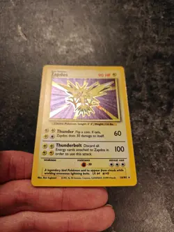 VTG 1999 Pokemon TCG Zapdos Base Set Holo 16/102 LP WOTC Rare Card - Image 5