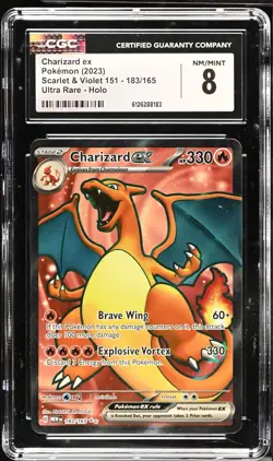 Charizard ex Ultra Rare Holo 183/165 2023 Pokemon Scarlet & Violet 151 CGC 8 - Image 1