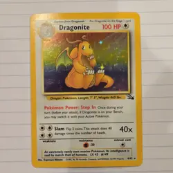 Pokemon Dragonite Fossil Unlimited 4/62 Stage 2 100 HP Holo Rare Holo - Image 1
