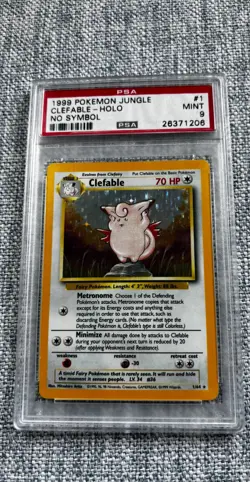 Clefable PSA 9 Jungle No Symbol Error Holo Rare 1999 Pokemon WotC MINT - Image 1