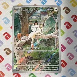 TCG Pokemon Meowth 106/094 Me02: Phantasmal Flames Illustration Rare Holo EN - Image 1