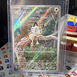 TCG Pokemon Meowth 106/094 Me02: Phantasmal Flames Illustration Rare Holo EN - Image 3