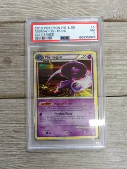 PSA 7 Graded 2010 Pokemon HG & SS Mismagius - Holo Unleashed #5 - Image 1