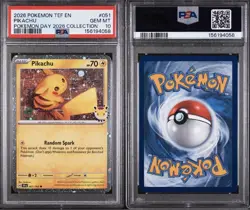 Pokemon TCG 2026 Pokemon Day Collection#051 Pikachu TEF PSA 10 💎 Swirl 🌀LowPop - Image 3