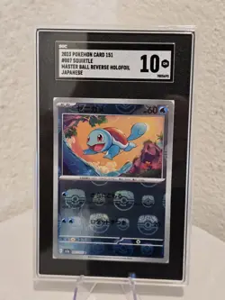 2023 Pokemon 151, SQUIRTLE, REVERSE HOLOFOIL #007, SGC 10 GEM MINT - Image 2