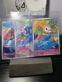 Pokemon First Partner Illustration Series 1 Gen 7 Starters Promo Set clean - Image 1