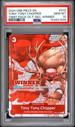 Tony Tony.Chopper (Winner Pack 2024 Oct.-Dec.) OP04-010 One Piece Promo PSA 10 - Image 1