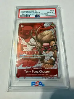 2024 One Piece Tony Tony.Chopper TNMT Pack Oct-Dec-Winner PSA 10 OP04-010 - Image 1