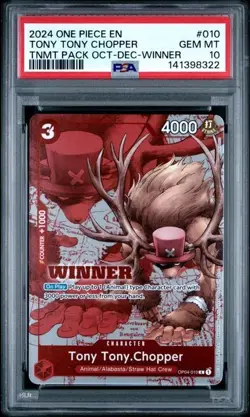 2024 ONE PIECE TOURNAMENT PACK OCT-DEC 010 TONY TONY CHOPPER WINNER PSA 10 - Image 1