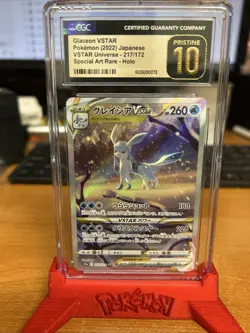❄❄ CGC Pristine 10 Glaceon VSTAR 217/172 SAR VSTAR Universe s12a Pokemon Card - Image 1