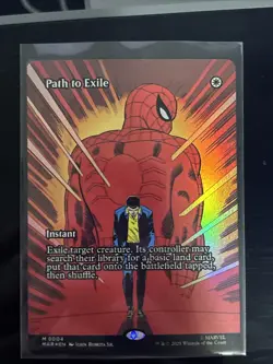 Path To Exile 0004 Borderless FOIL Spider Man MTG Magic The Gathering Card NM - Image 1