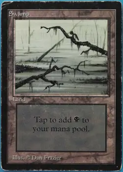 Swamp (C Dark) Beta HEAVILY PLD Basic Land MAGIC MTG CARD (ID# 516770) ABUGames - Image 1