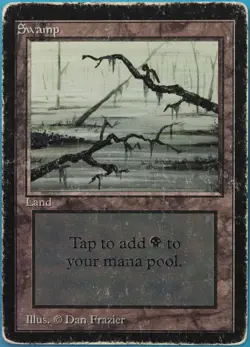 Swamp (C Dark) Beta VHP/DAMAGED Basic Land MAGIC CARD (ID# 518460) ABUGames - Image 1