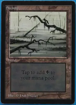 Swamp (C Dark) Beta PLD Basic Land MAGIC GATHERING CARD (ID# 510982) ABUGames - Image 1