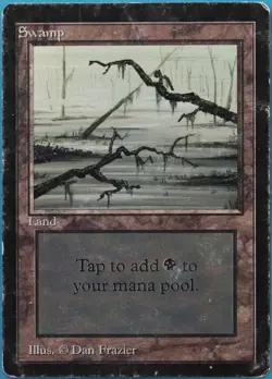 Swamp (C Dark) Beta HEAVILY PLD Basic Land MAGIC MTG CARD (ID# 516769) ABUGames - Image 1