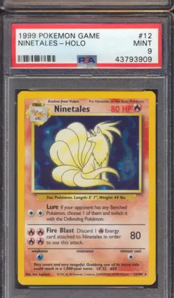1999 POKEMON GAME NINETALES #12 HOLO PSA 9! - Image 1